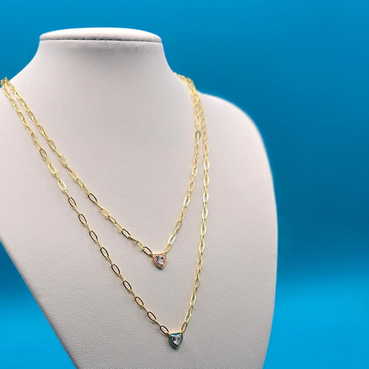 COLLAR CORAZON CARAMELO