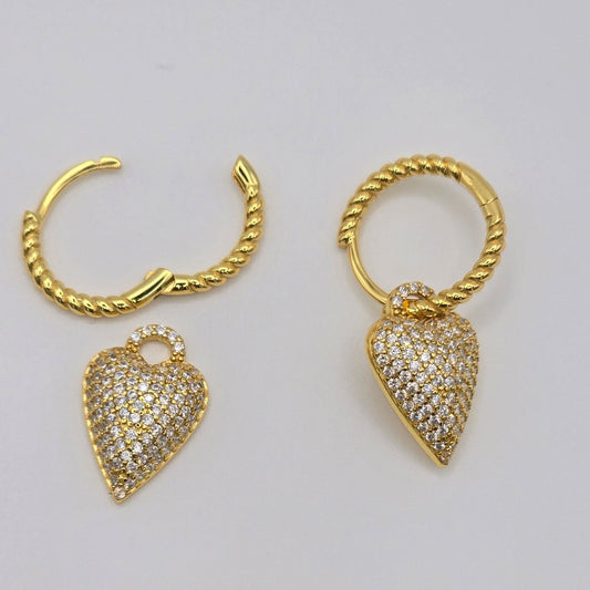 Earrings Heart Hoops